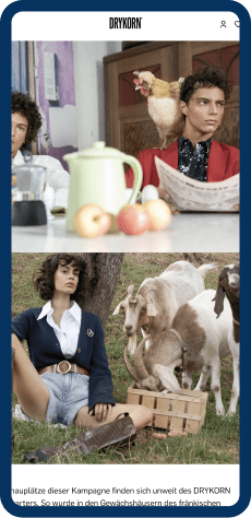 Mobile online shop from "drykorn"