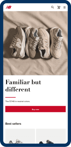 Mobile online shop from "New Balance"